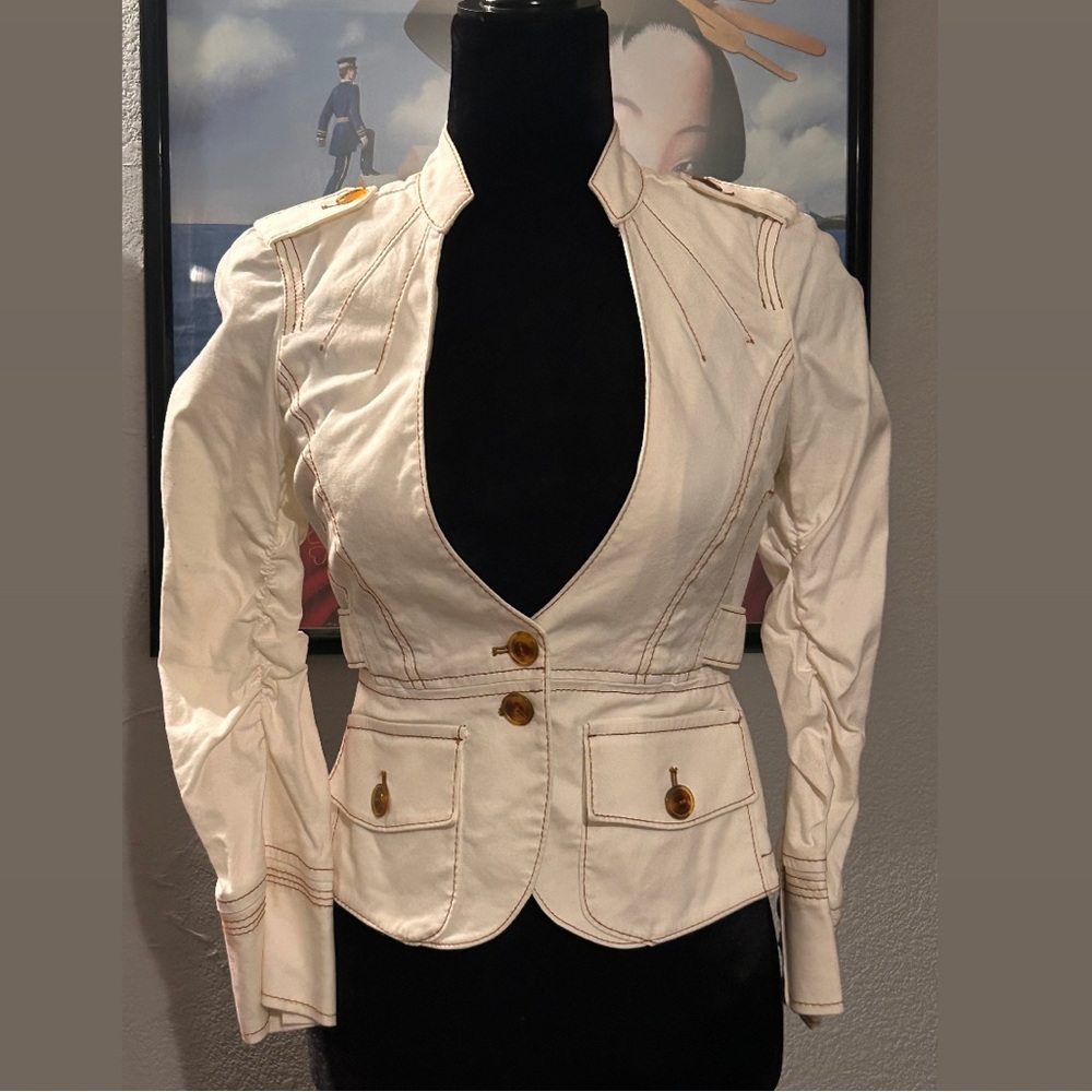Bebe - Vintage 90’s Deep V Military Style Blazer - Women’s Size 2